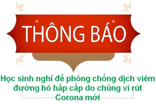 Thông báo nghỉ học từ ngày 9/3/2020- 15/3/2020